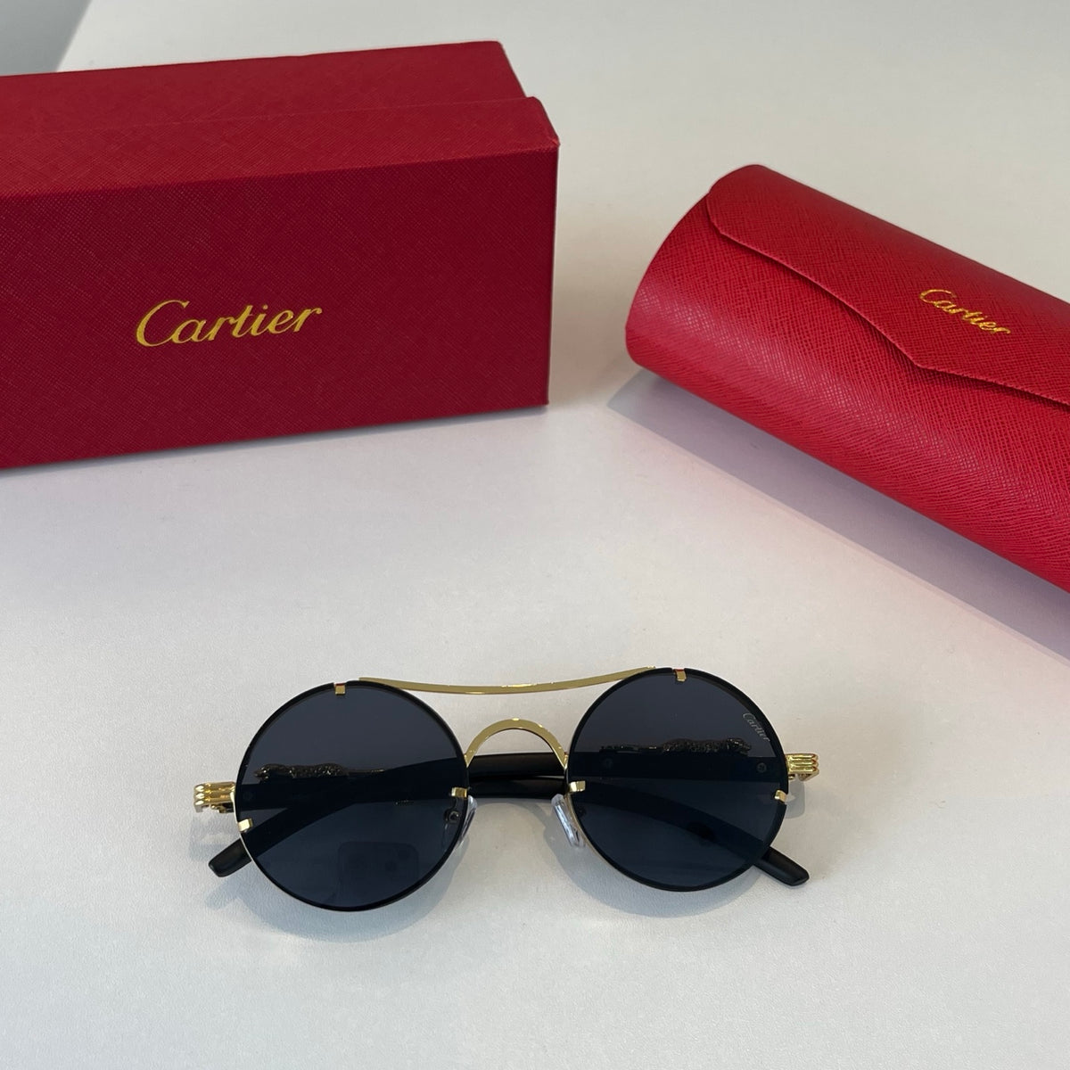 Cartier Lightweight Metal Rimless Silver Lens Sunglasses for Men & Wo - 487276 - detail image 4