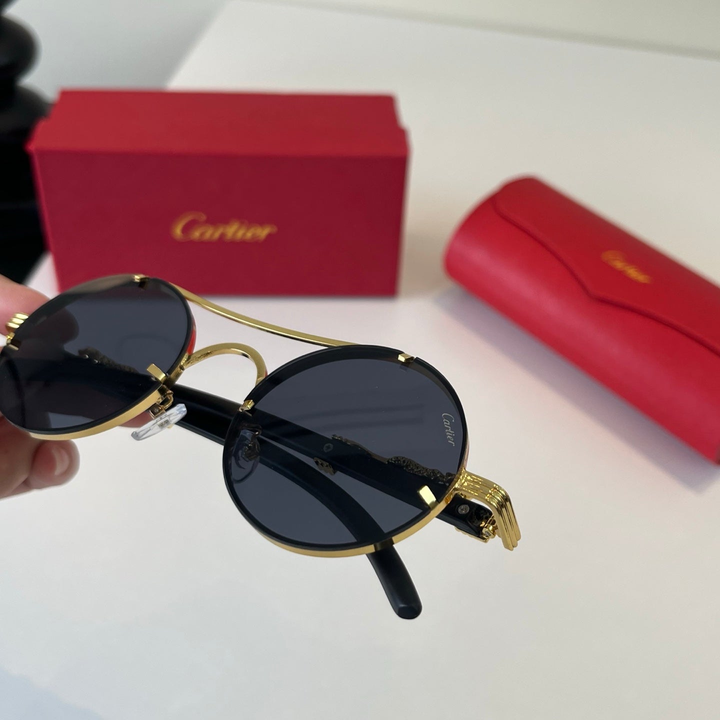 Cartier Lightweight Metal Rimless Silver Lens Sunglasses for Men & Wo - 465867 - detail image 5