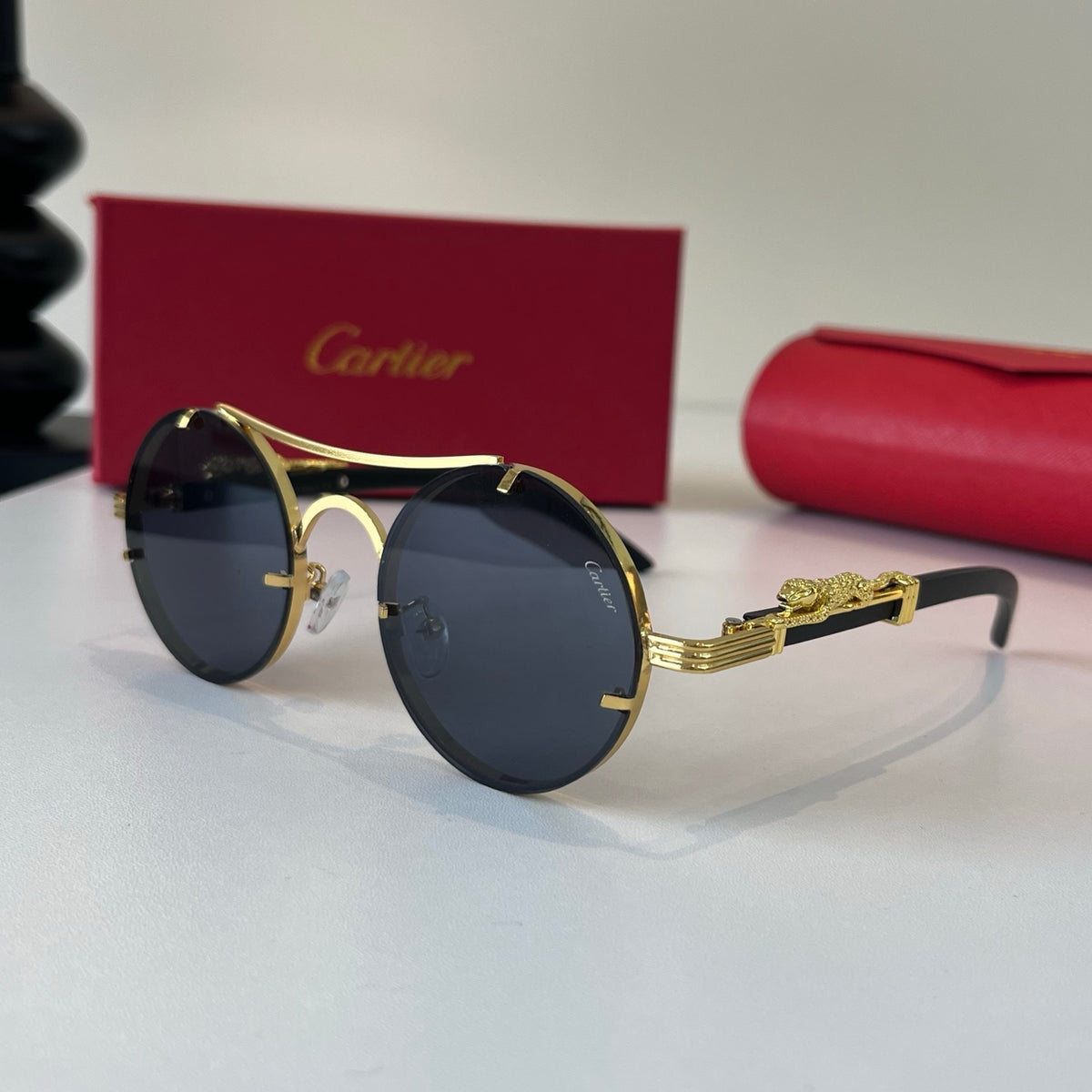 Cartier Lightweight Metal Rimless Silver Lens Sunglasses for Men & Wo - 465867 - detail image 3