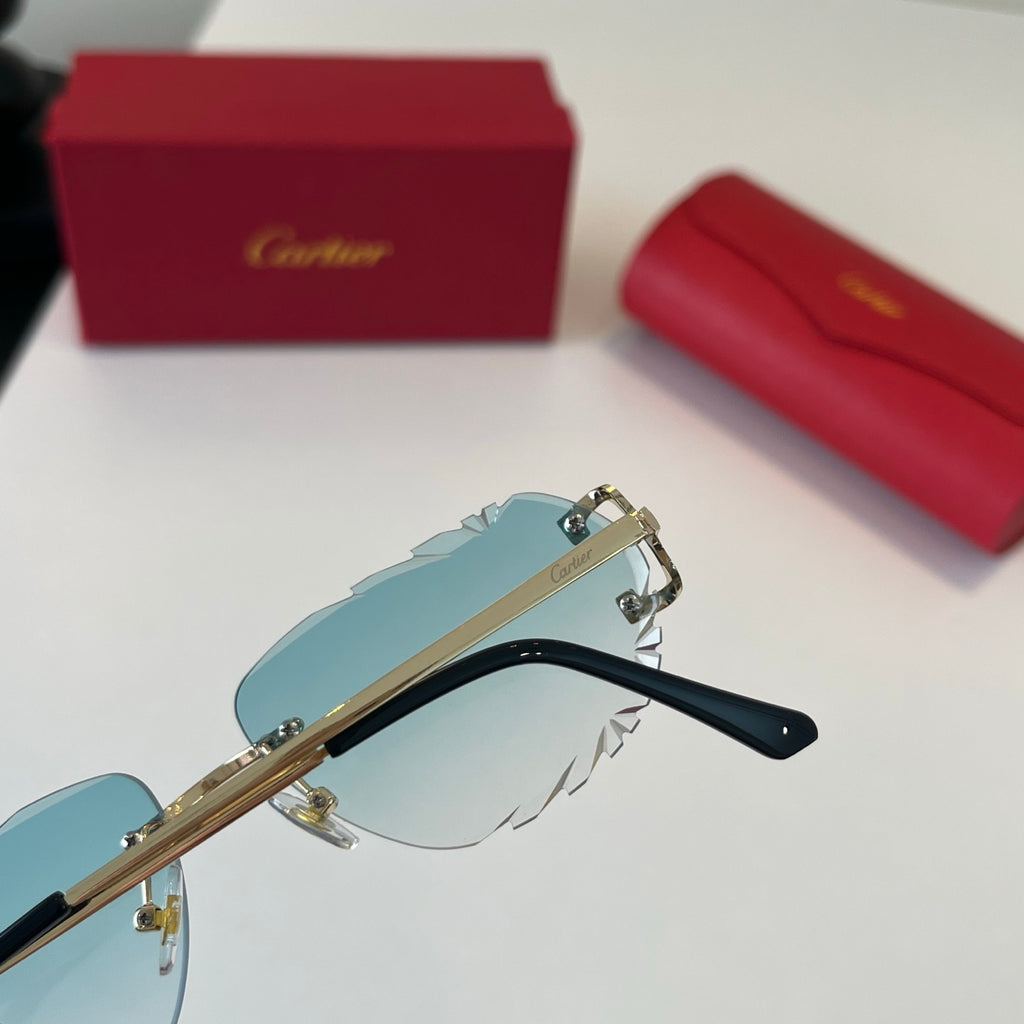 Cartier Lightweight Metal Rimless Silver Lens Sunglasses for Men & Wo - 487277 - detail image 6