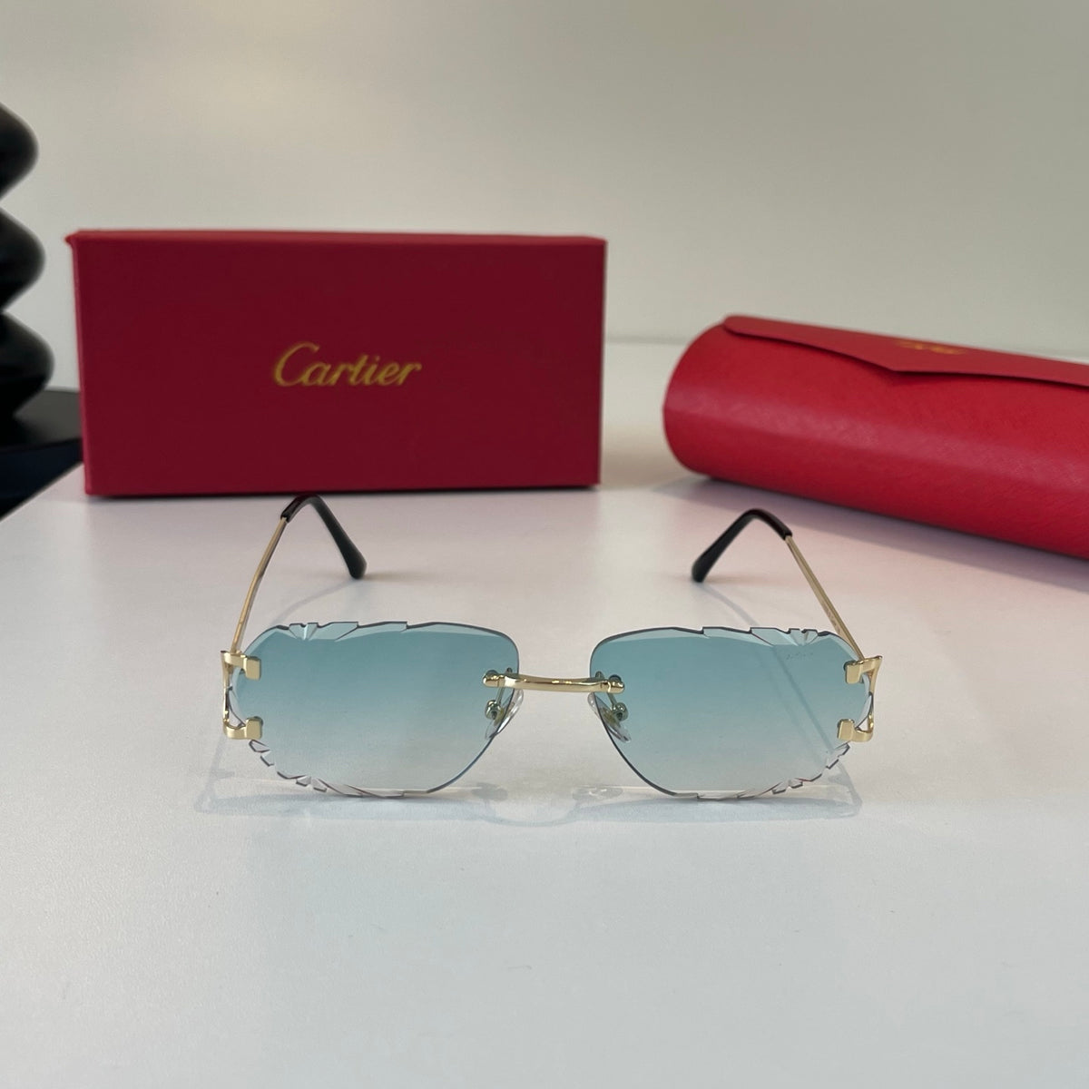 Cartier Lightweight Metal Rimless Silver Lens Sunglasses for Men & Wo - 487277 - detail image 2