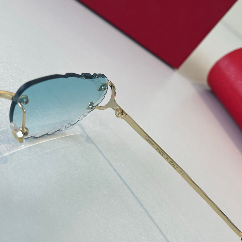 Cartier Lightweight Metal Rimless Silver Lens Sunglasses for Men & Wo - 465852 - detail image 9