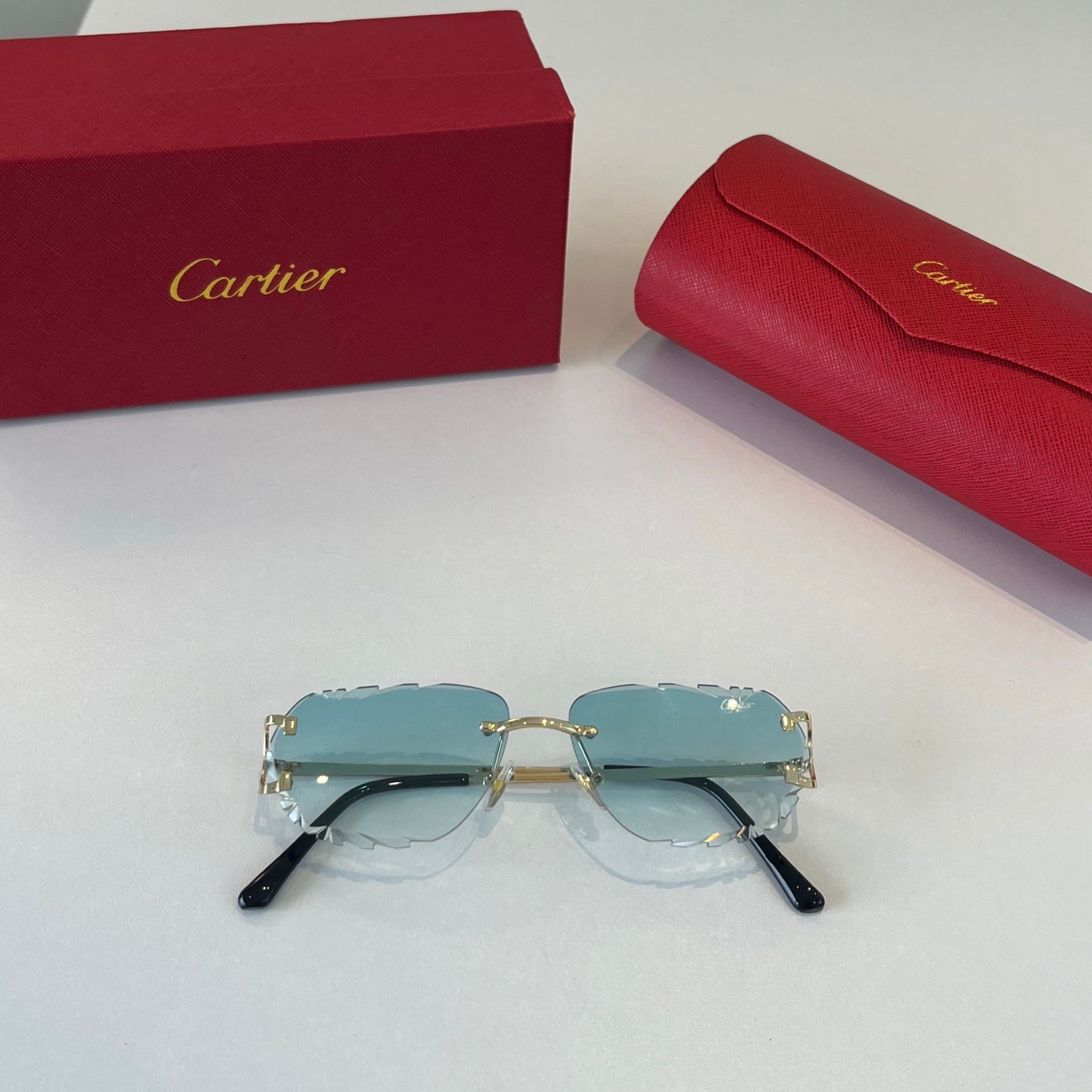 Cartier Lightweight Metal Rimless Silver Lens Sunglasses for Men & Wo - 465868 - detail image 4