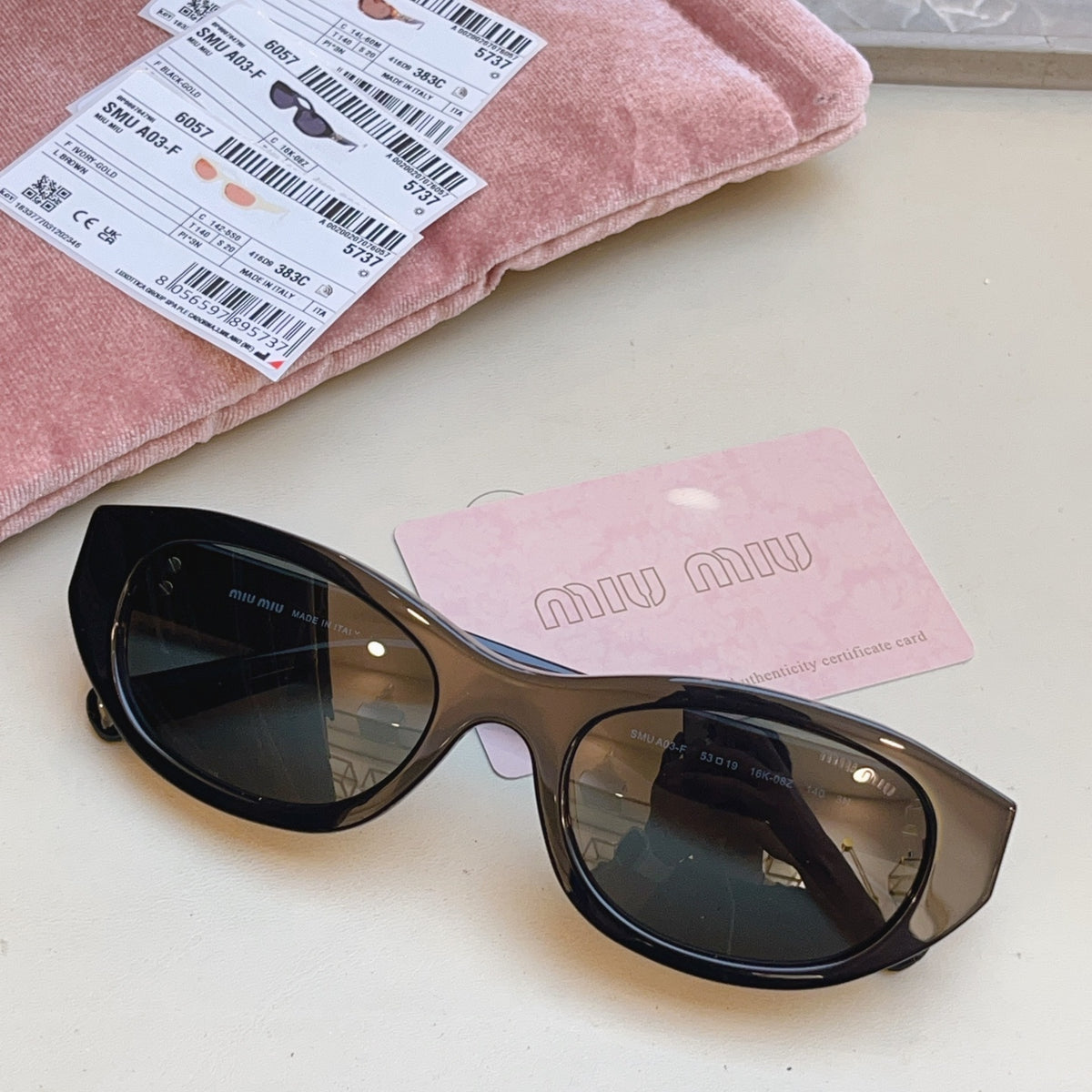 Miu Miu A03-F Fashion Black Lens Sunglasses for Men & Women - detail image 3