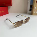 Cartier Square Brown Lens Sunglasses for Men & Women - 465829