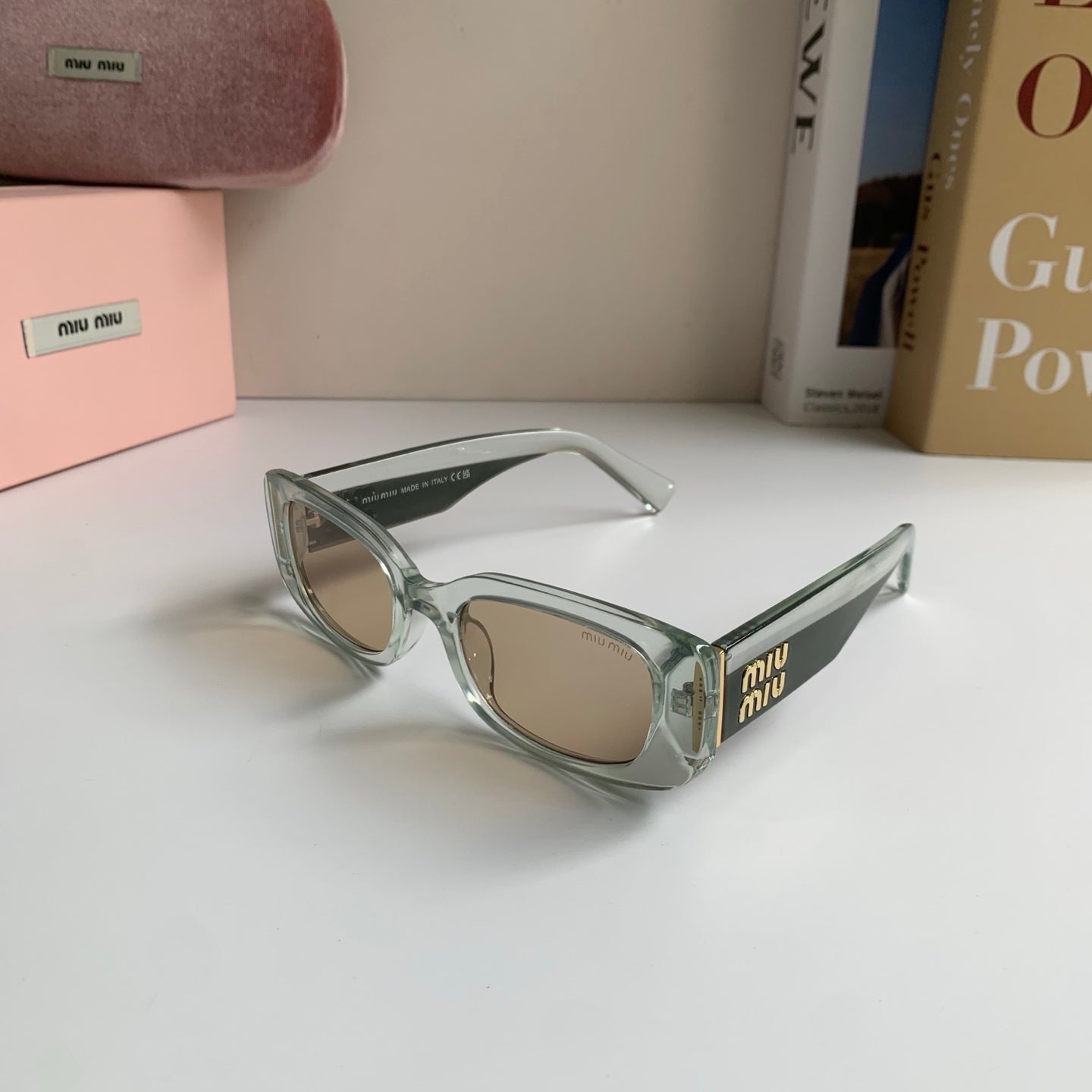 Miu Miu Square Silver Lens Sunglasses for Men & Women - 487734 - detail image 2