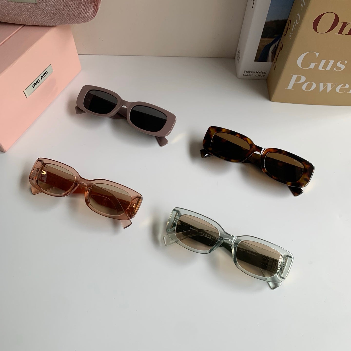 Miu Miu Square Gray Lens Sunglasses for Men & Women - detail image 9