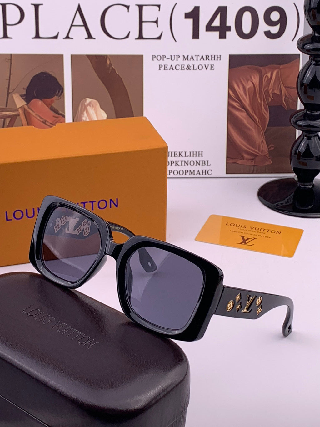 Louis Vuitton L17006 Oversized Gold Lens Sunglasses for Men & Women - detail image 2