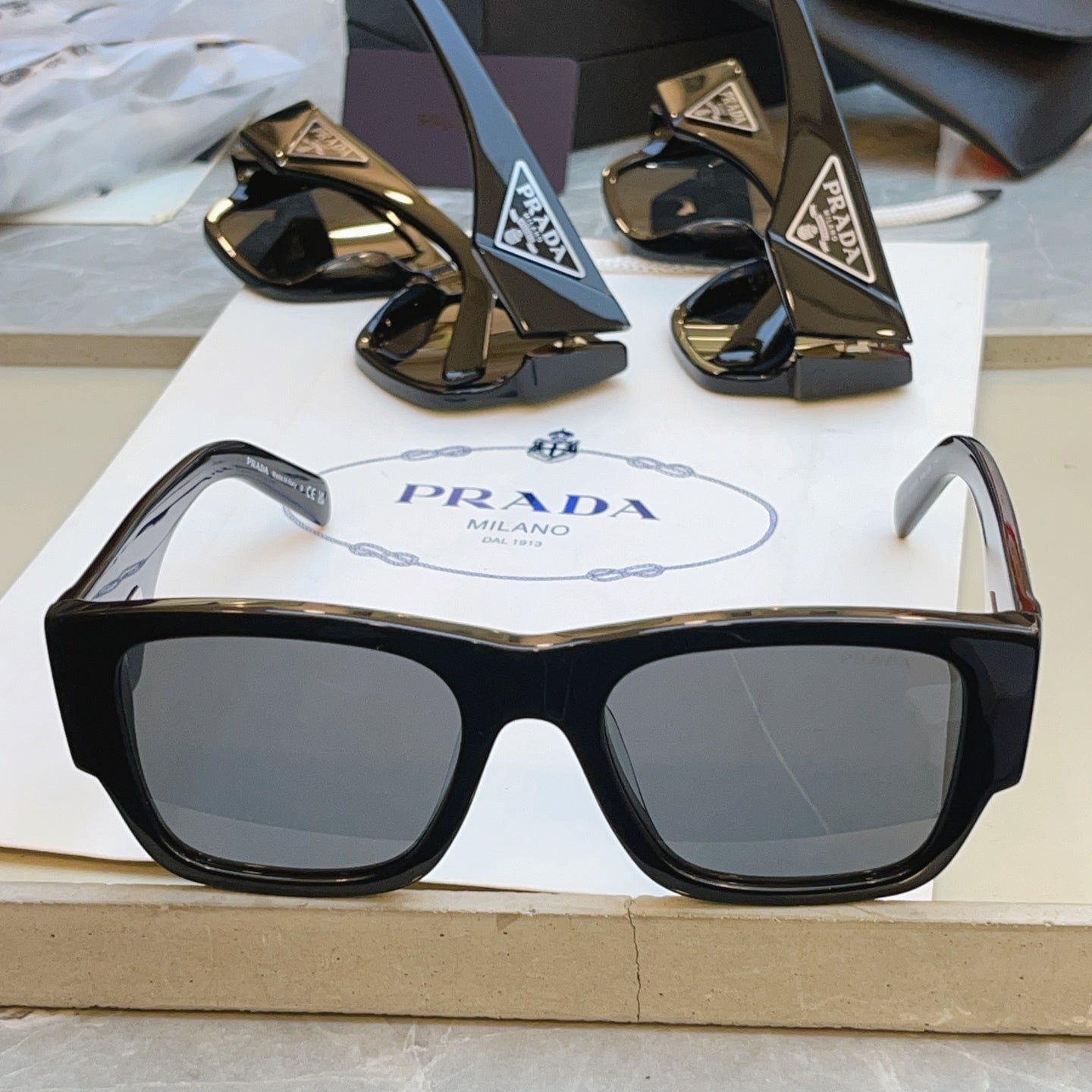 Prada SPR Fashion Gray Lens Sunglasses for Men & Women - detail image 8