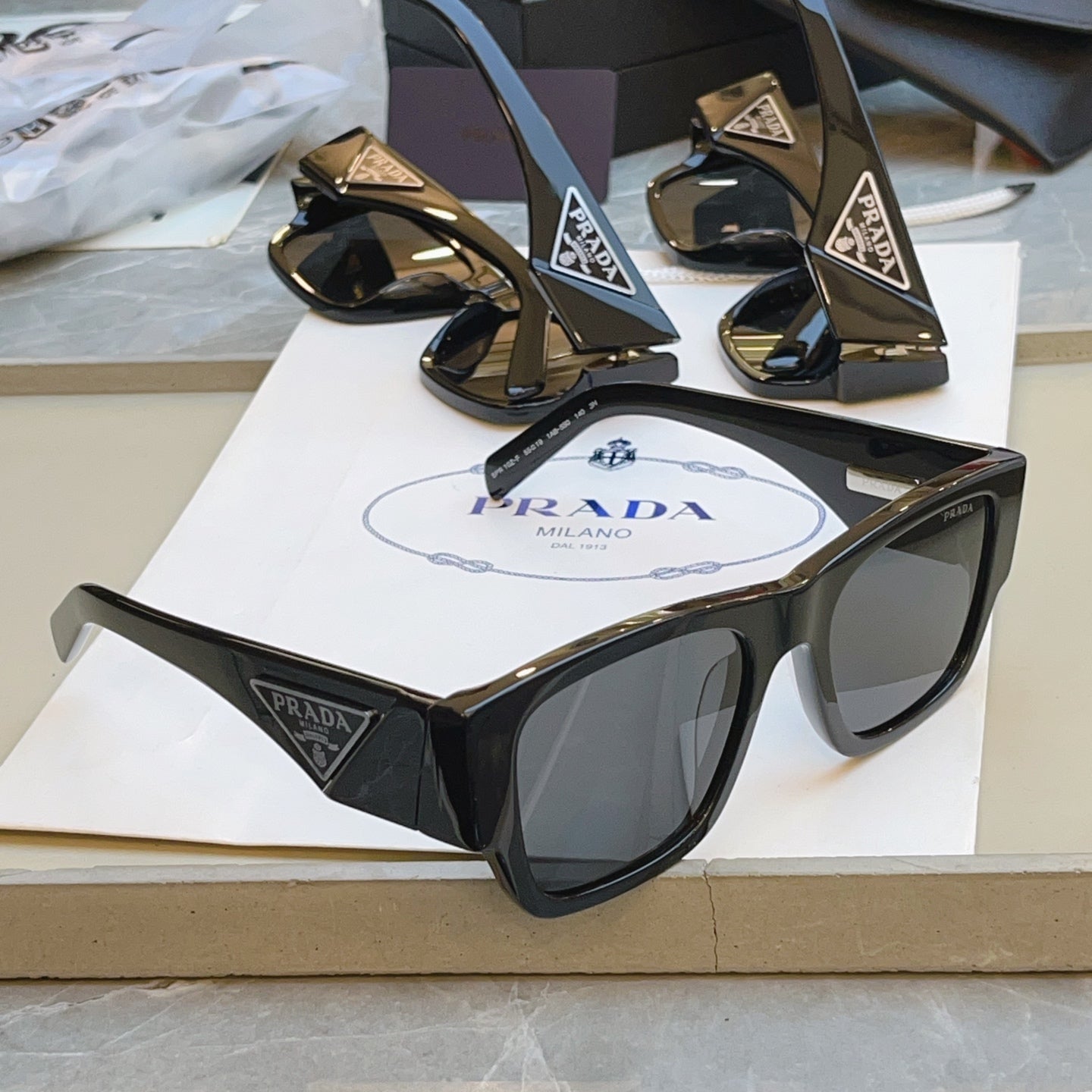 Prada SPR Fashion Gray Lens Sunglasses for Men & Women - detail image 2
