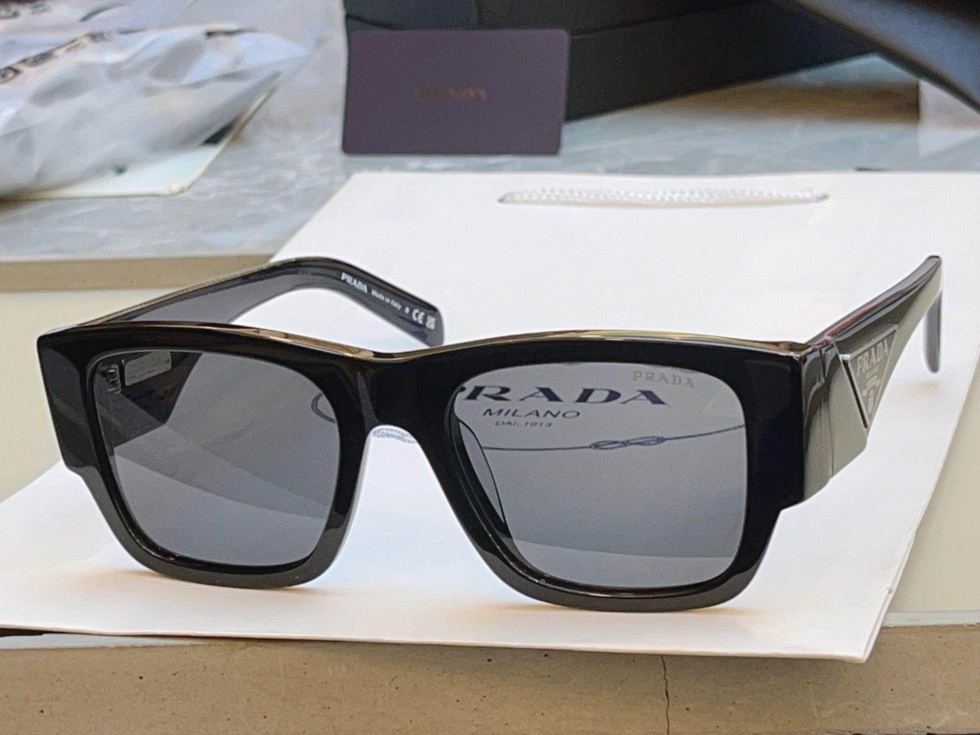 Prada SPR Fashion Gray Lens Sunglasses for Men & Women