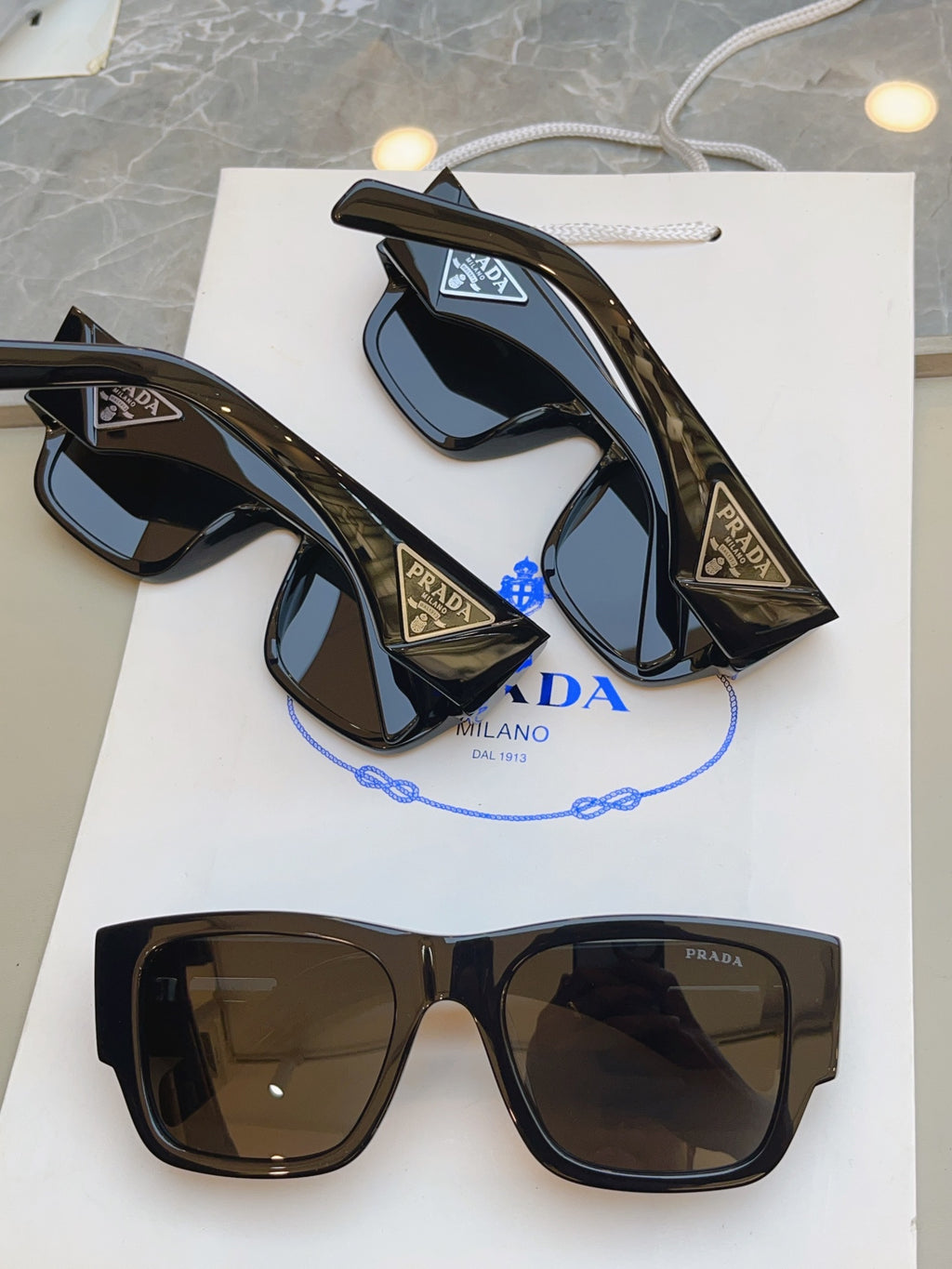 Prada SPR Fashion Gray Lens Sunglasses for Men & Women - detail image 7