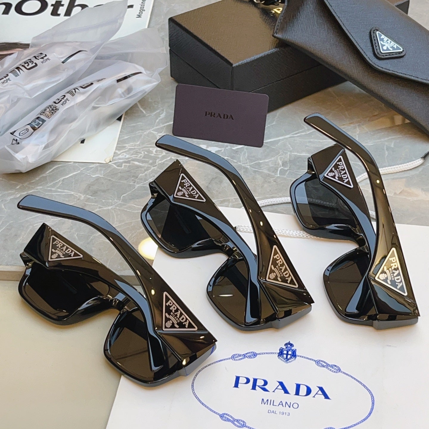 Prada SPR Fashion Black Lens Sunglasses for Men & Women - 487082 - detail image 8