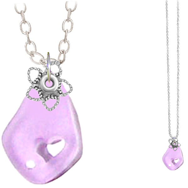 Artisan silver necklace cultured SEA GLASS 32x20mm freeform carved out heart pendant chain U PICK 1 or all 6