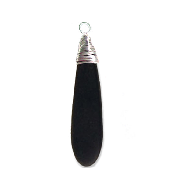 Artisan silver cultured SEA GLASS wire-wrapped sterling multi-colors Dagger 37x10mm U PICK pendant OR w/chain necklace