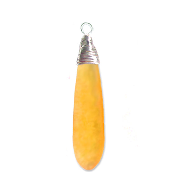 Artisan silver cultured SEA GLASS wire-wrapped sterling multi-colors Dagger 37x10mm U PICK pendant OR w/chain necklace