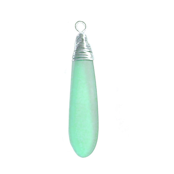 Artisan silver cultured SEA GLASS wire-wrapped sterling multi-colors Dagger 37x10mm U PICK pendant OR w/chain necklace