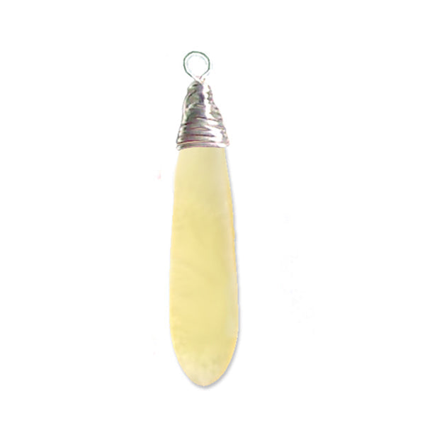 Artisan silver cultured SEA GLASS wire-wrapped sterling multi-colors Dagger 37x10mm U PICK pendant OR w/chain necklace