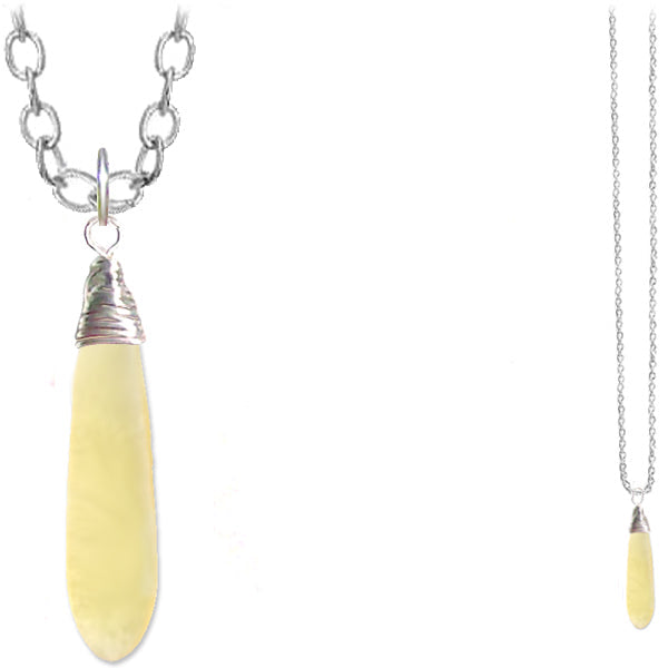 Artisan silver cultured SEA GLASS wire-wrapped sterling multi-colors Dagger 37x10mm U PICK pendant OR w/chain necklace
